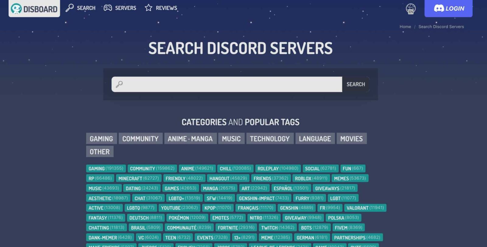 search discord servers