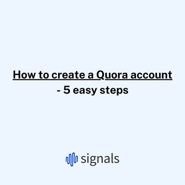 How to create a Quora account - 5 easy steps